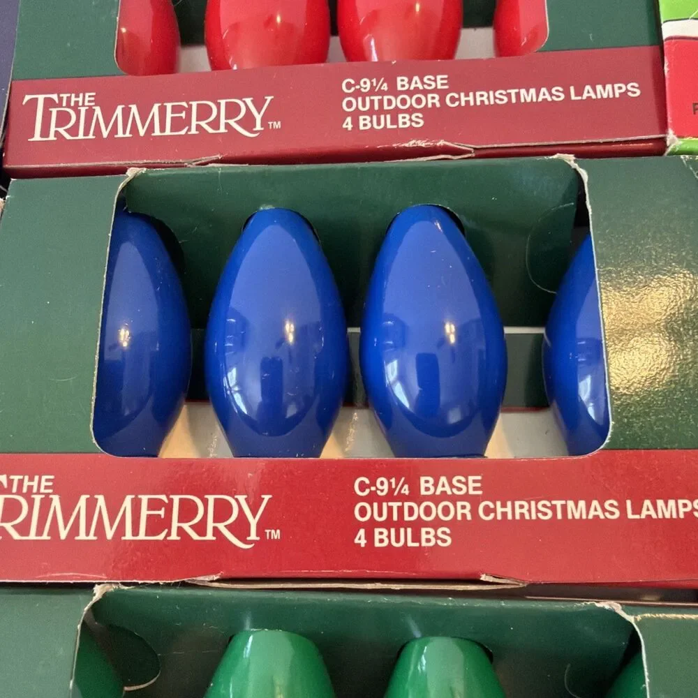 36 C9 1/4 Holiday Christmas Light Replacement Bulbs Multicolor Outdoor Vintage